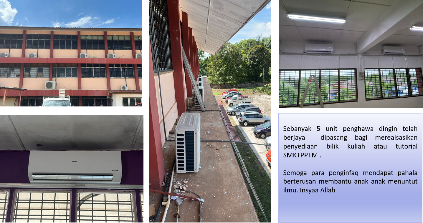 Bilik kuliah semasa pemasangan aircon