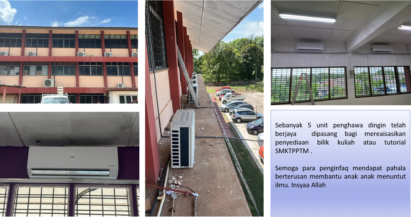 Bilik kuliah semasa pemasangan aircon