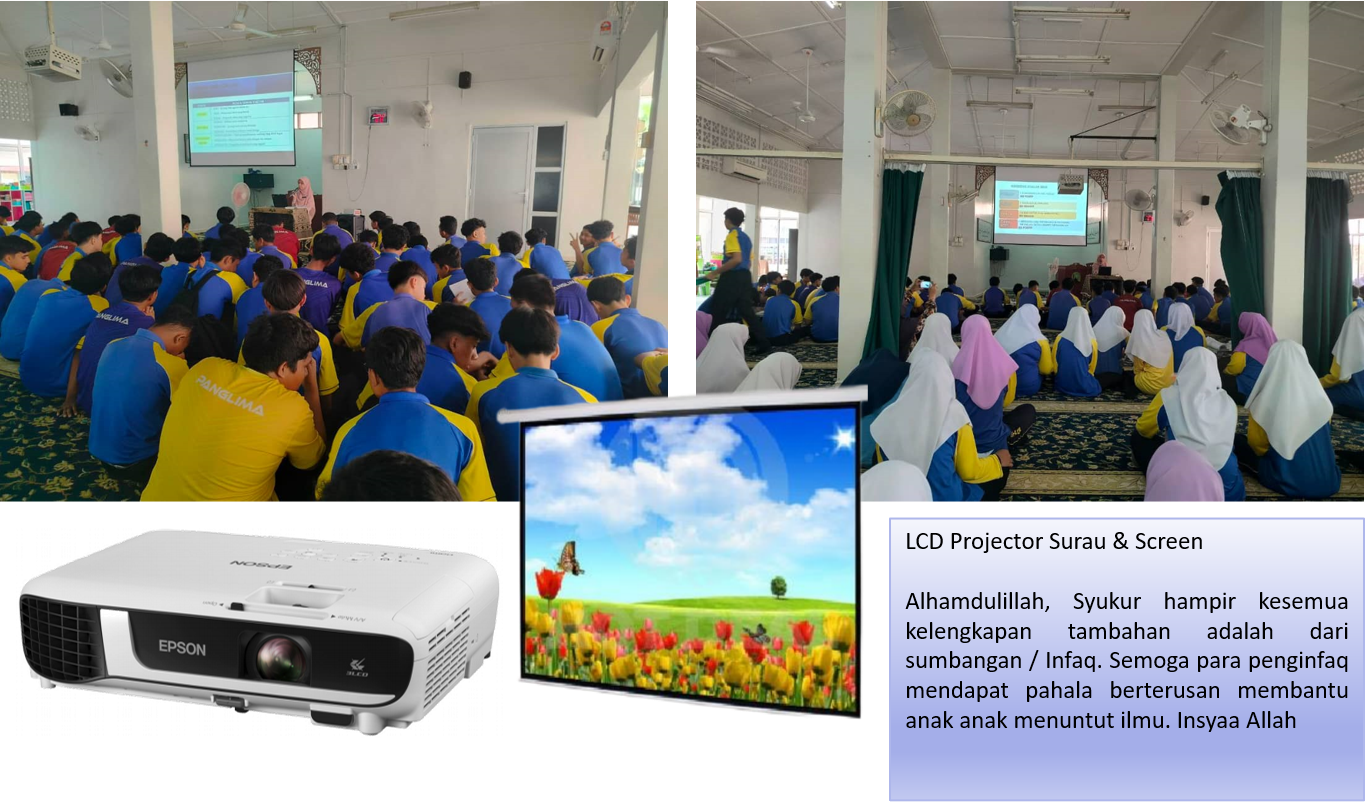 Pemasangan projektor surau 2