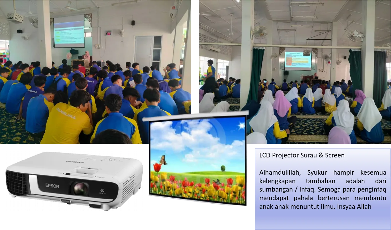 Pemasangan projektor surau 2